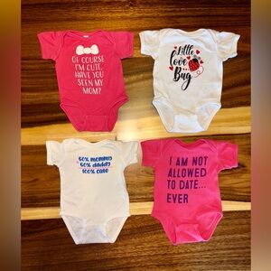 Rabbit Skins Pink and White Bodysuit Set